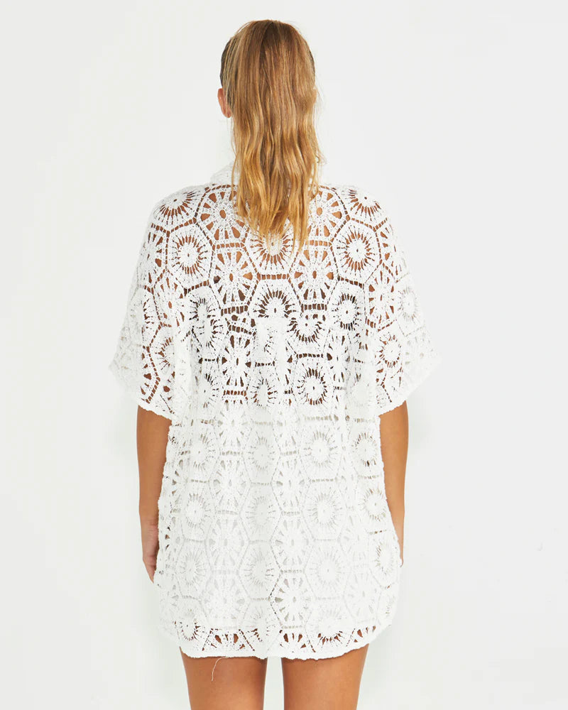 Sass | White - Clover Lace Shirt