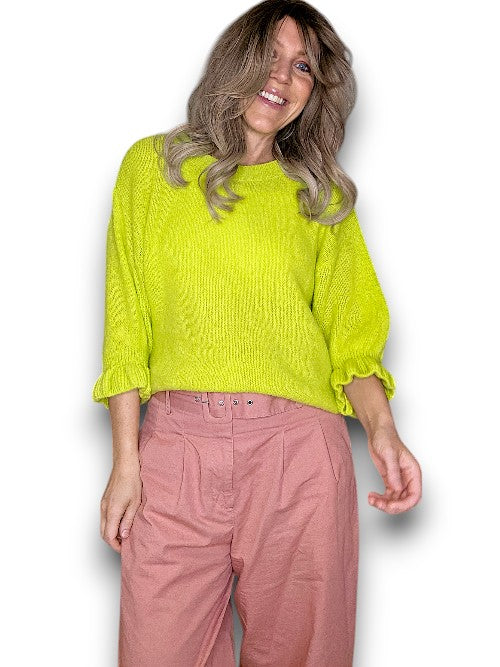 Helga May | Bright n Lime Harlequin Sweater