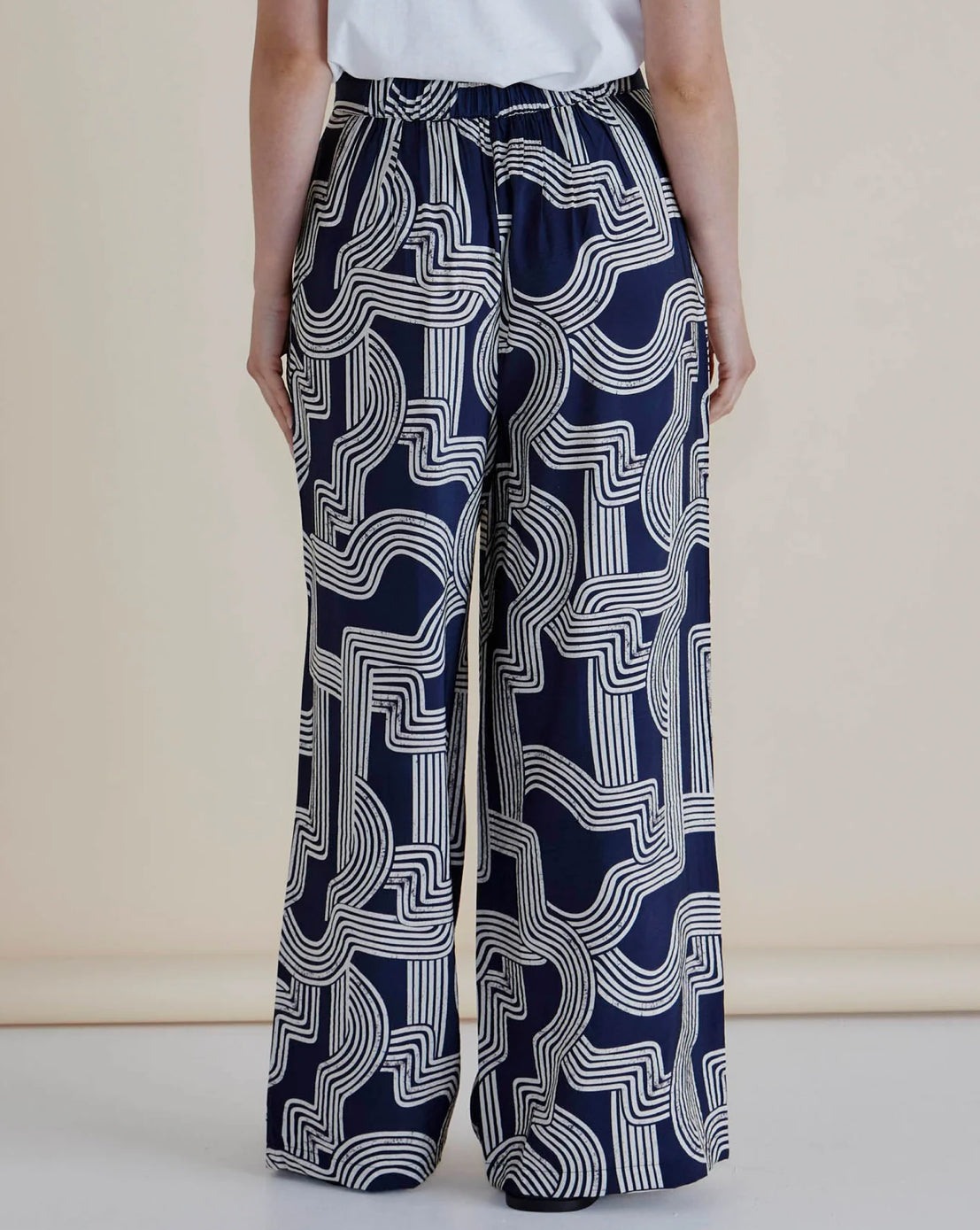 Betty Basics | Zander Pant - Navy Geo