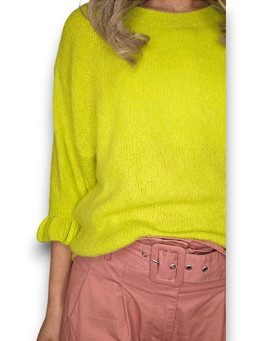 Helga May | Bright n Lime Harlequin Sweater