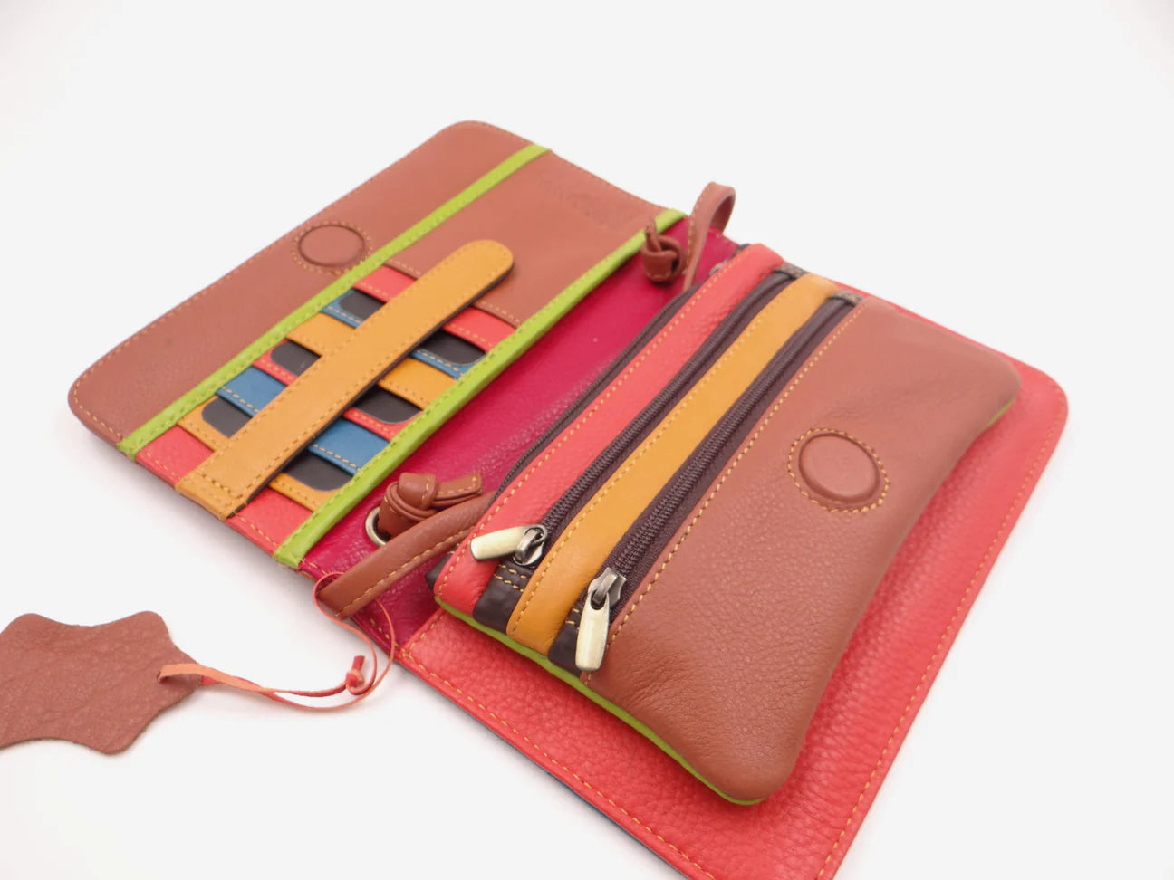 Second Nature | Multi Colour Womans Cross Body Bag - Rust
