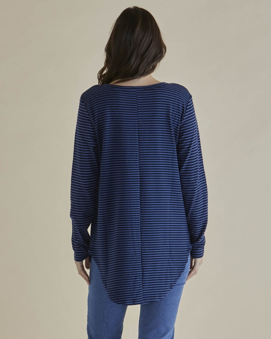 Betty Basics | Megan Long Sleeve - Blue Stripe