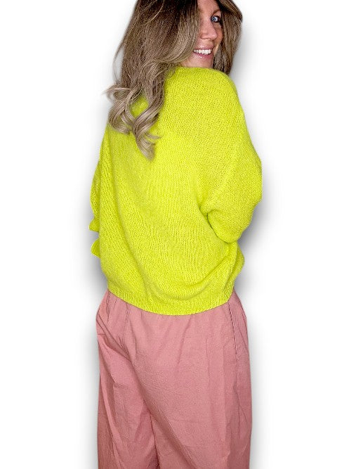 Helga May | Bright n Lime Harlequin Sweater