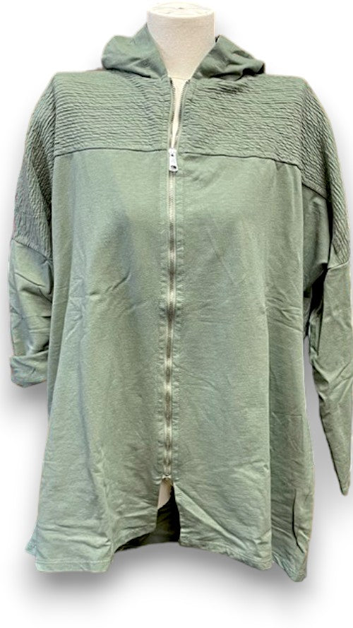 Helga May |Forrest - Plain Patchwork Cotton Hoodie