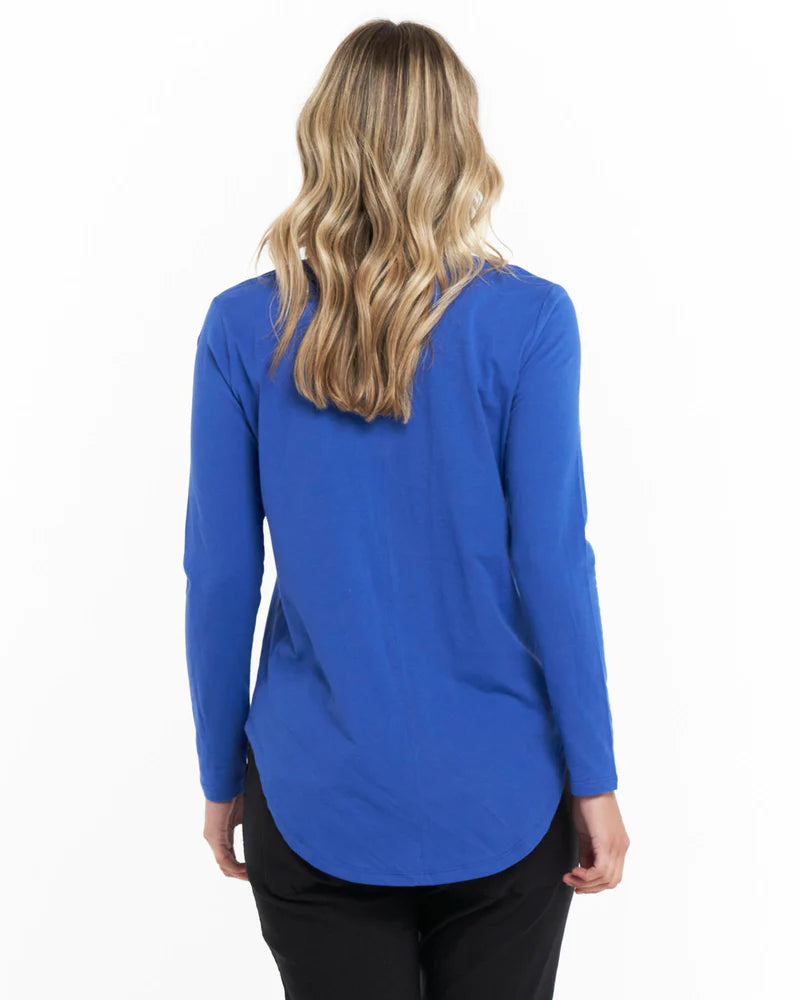 Betty Basics | Estate Blue Megan Long Sleeve Top Curve