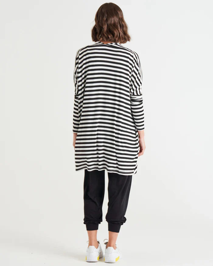Betty Basics | Black/White Stripe - Margot Cardigan