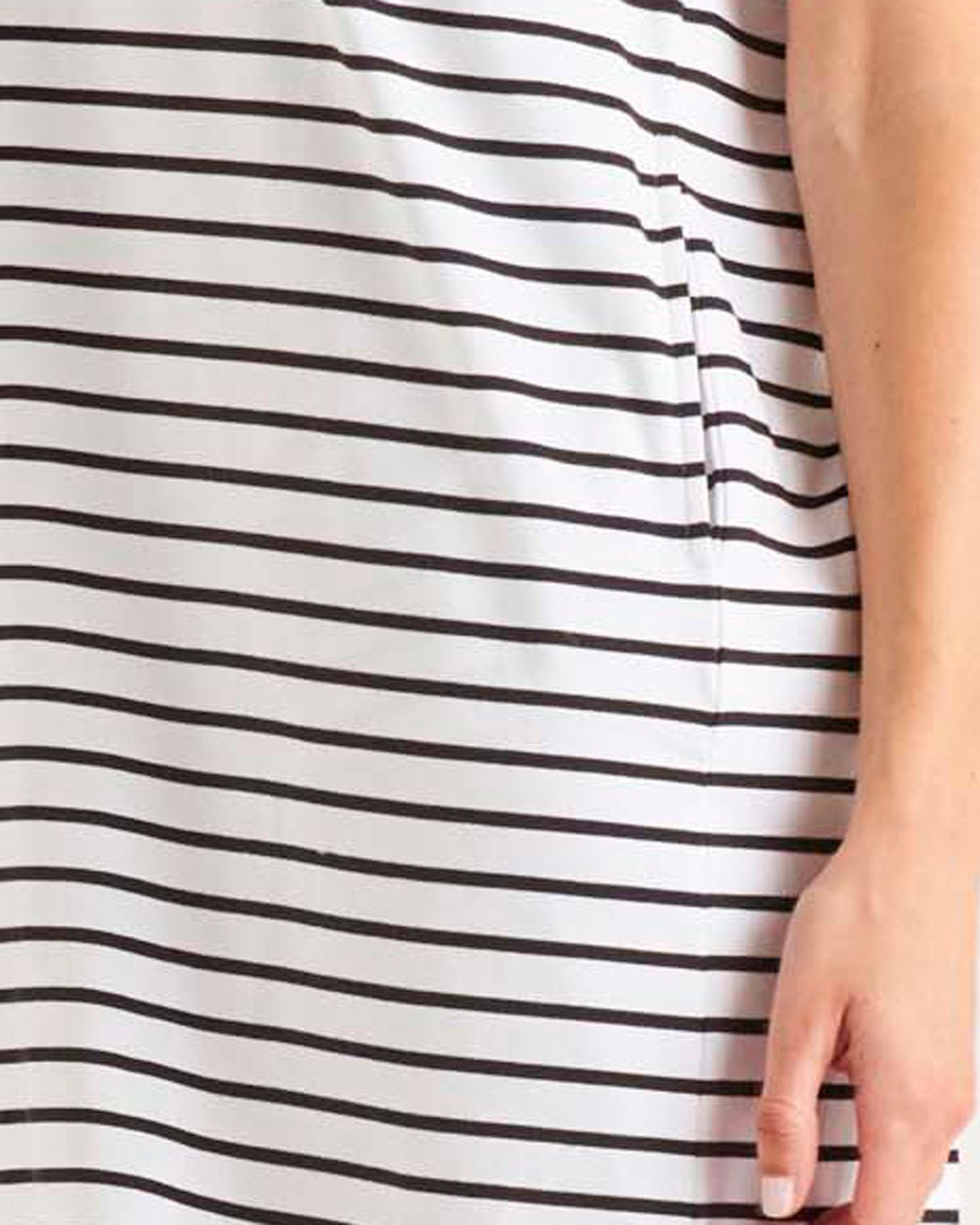 Betty Basics | White/Black Stripe Zena T-Shirt Dress