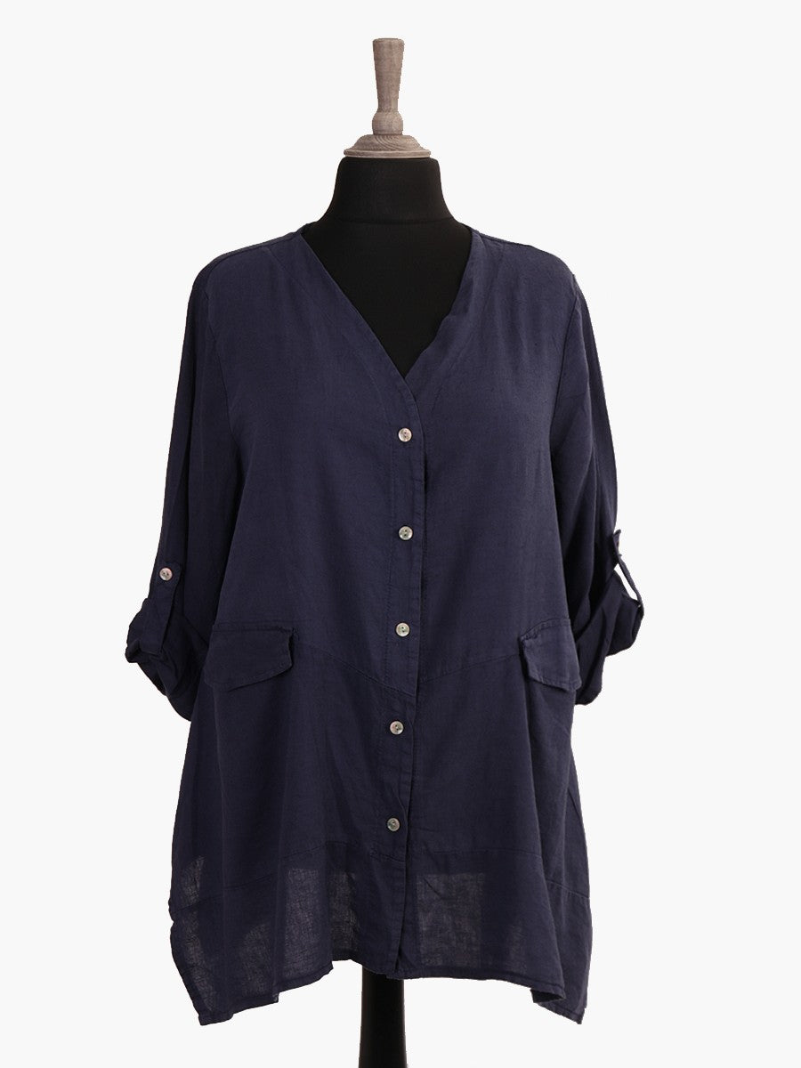 The Cottage Collection | Navy - Flynn Linen Shirt