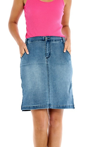 Betty basics denim store skirt