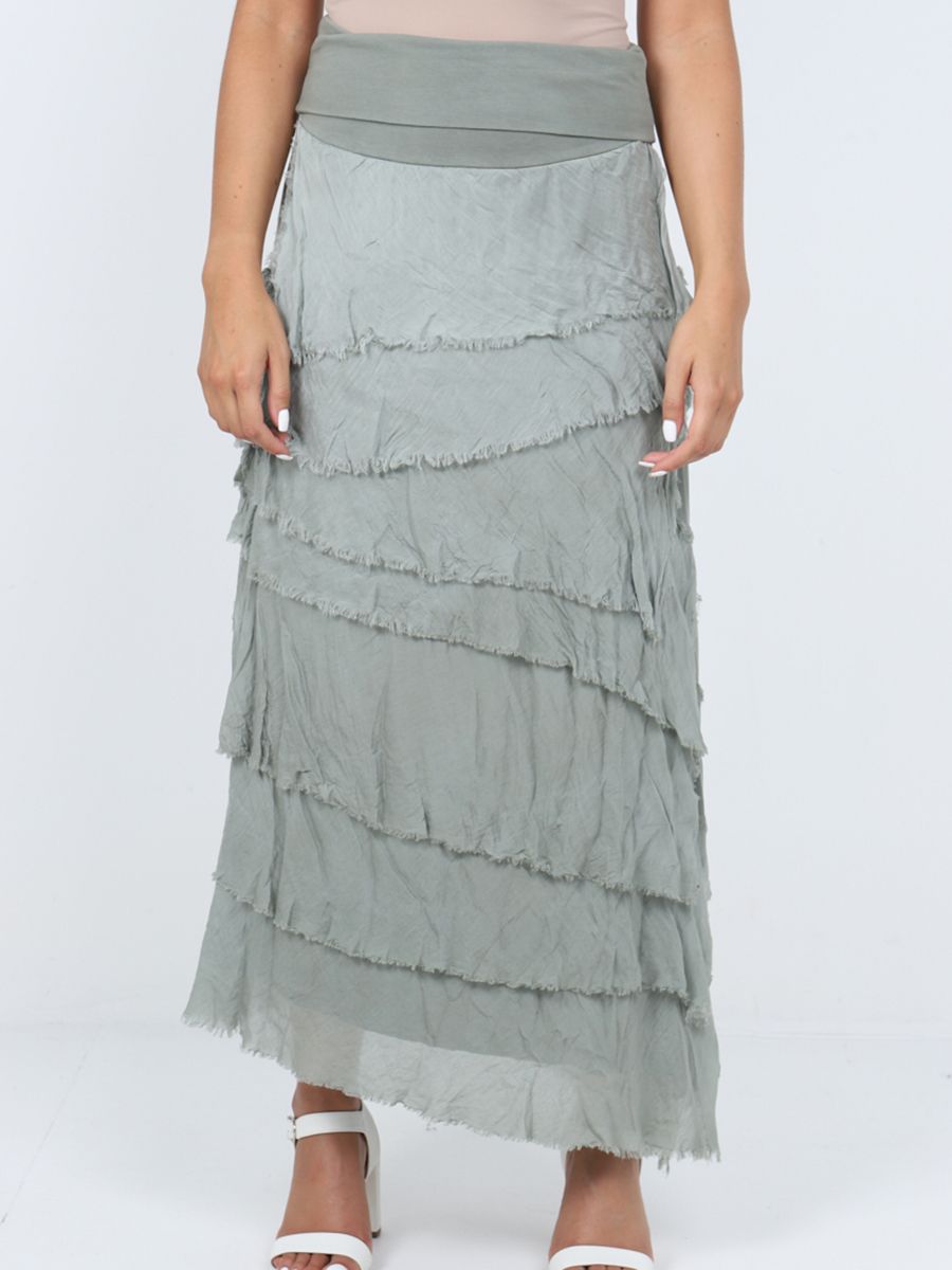 Cottage Core Silk Half Slip Skirt with Organdy Ruffle. Skirt