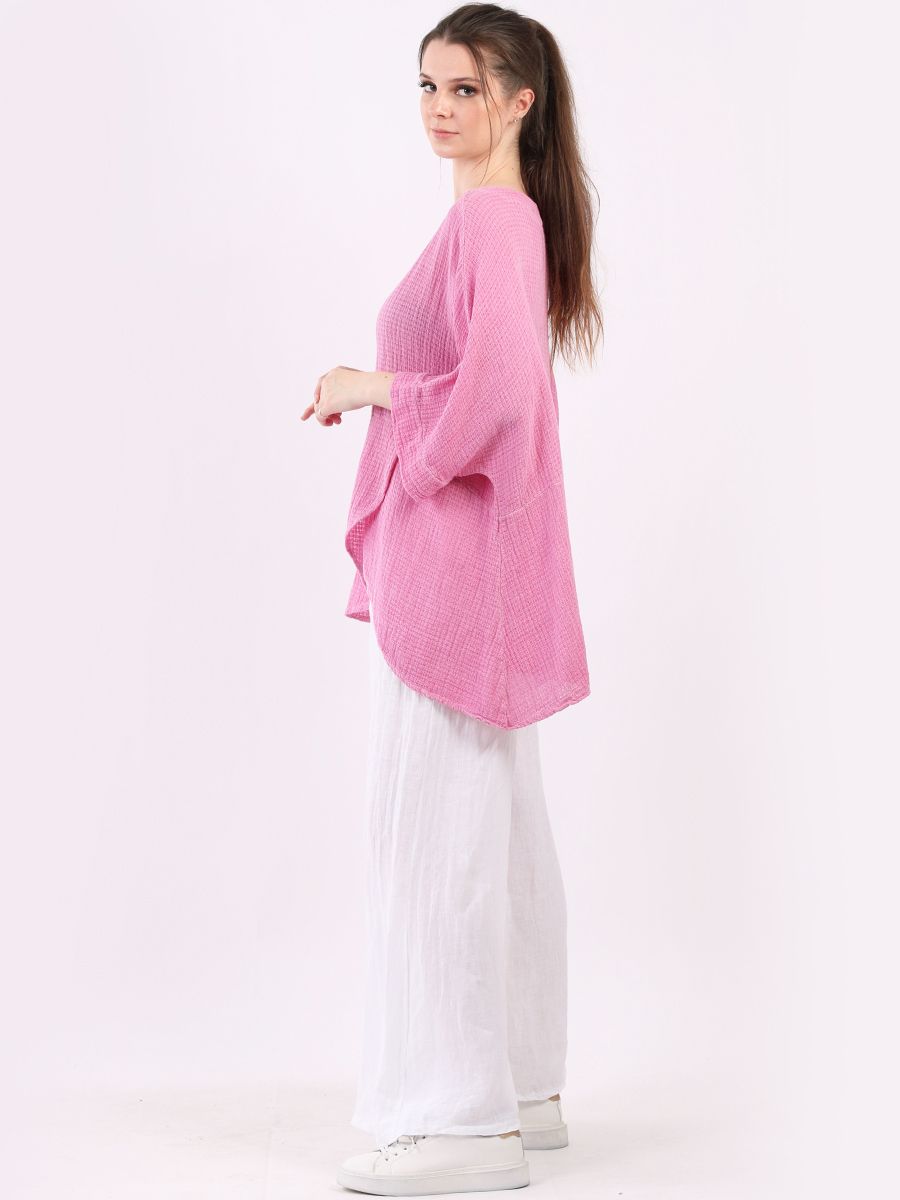 Fuchsia Casual Tulip Top The Cottage Collection
