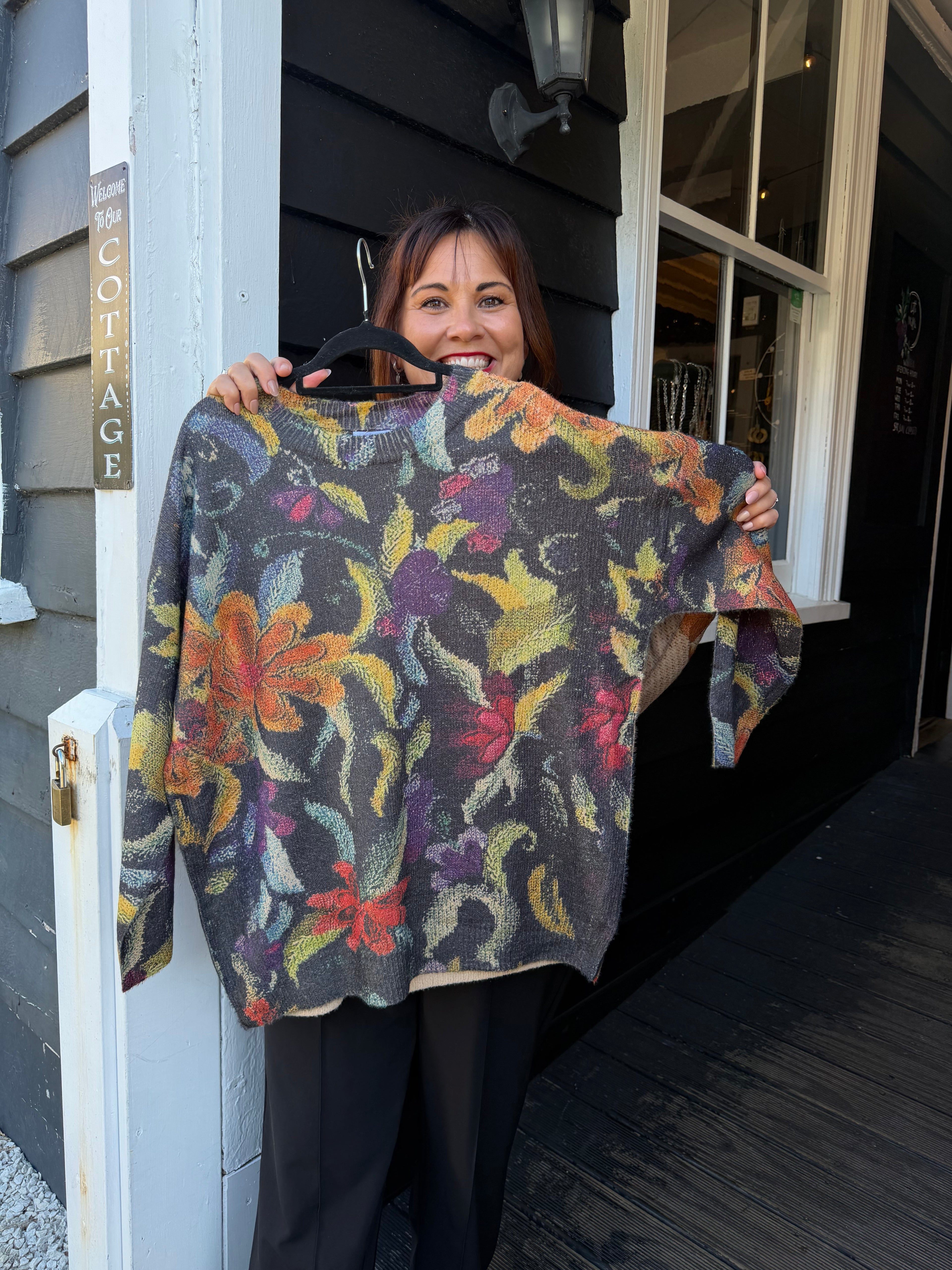 The Cottage Collection | Olivia Top - Dark Floral Print