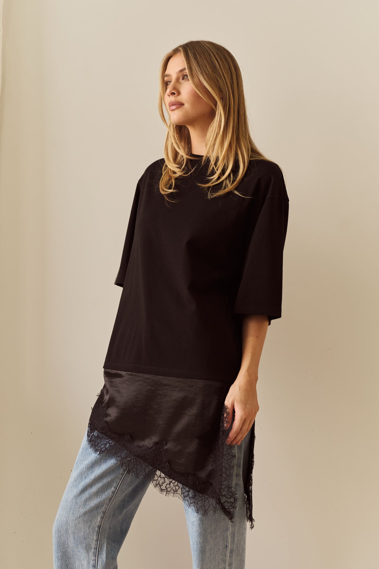 Sass | Arlo Lace Tee - Black