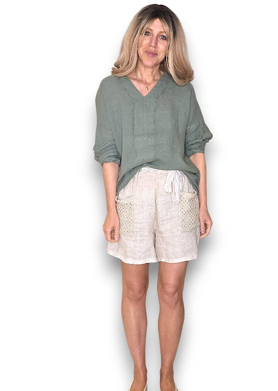 Helga May | Forest Coastal Fray Tunic