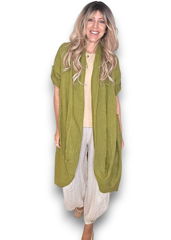 Helga May | Olive Linen Cover Up