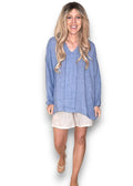 Helga May | Petrol Coastal Fray Tunic