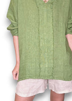 Helga May | Ivy Green Coastal Fray Tunic