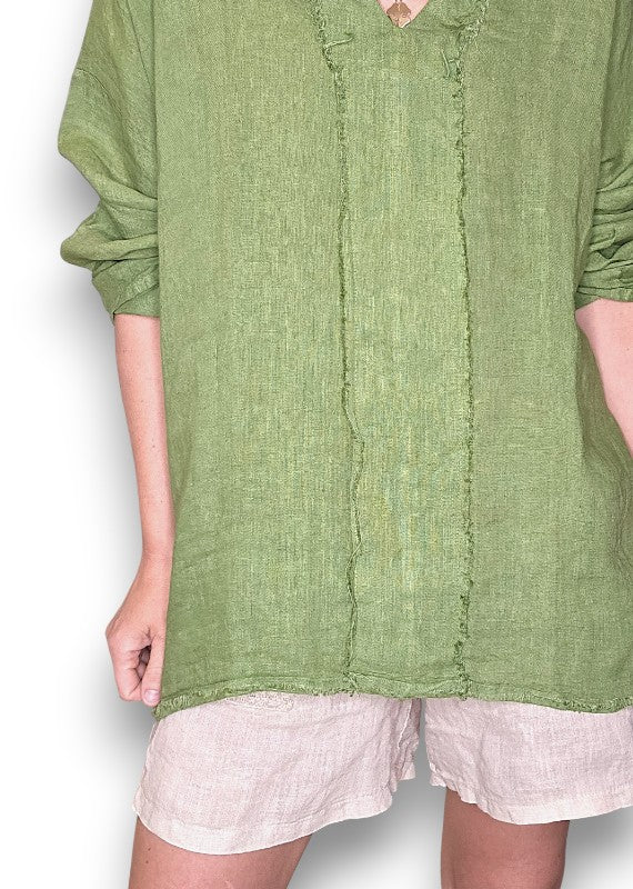 Helga May | Ivy Green Coastal Fray Tunic