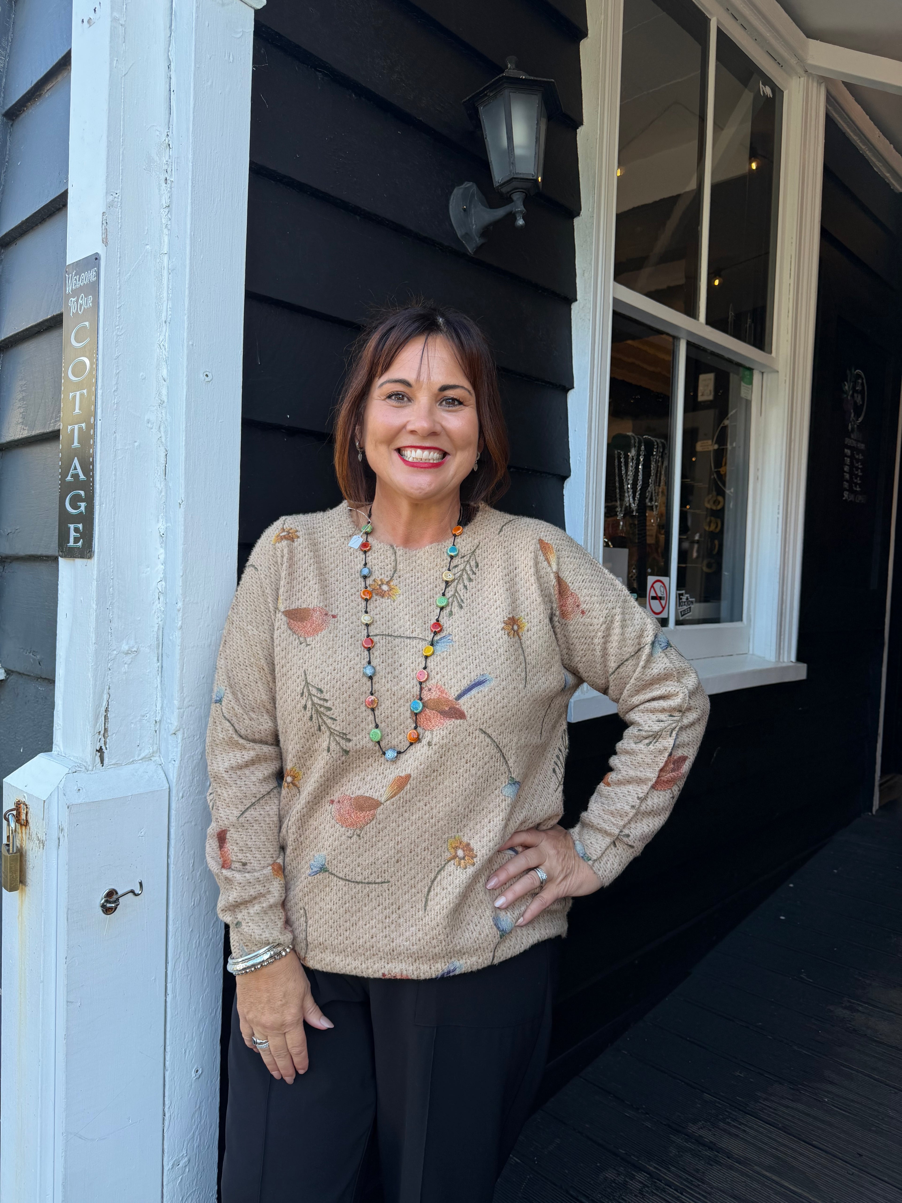 The Cottage Collection | Olivia Top - Tan Bird