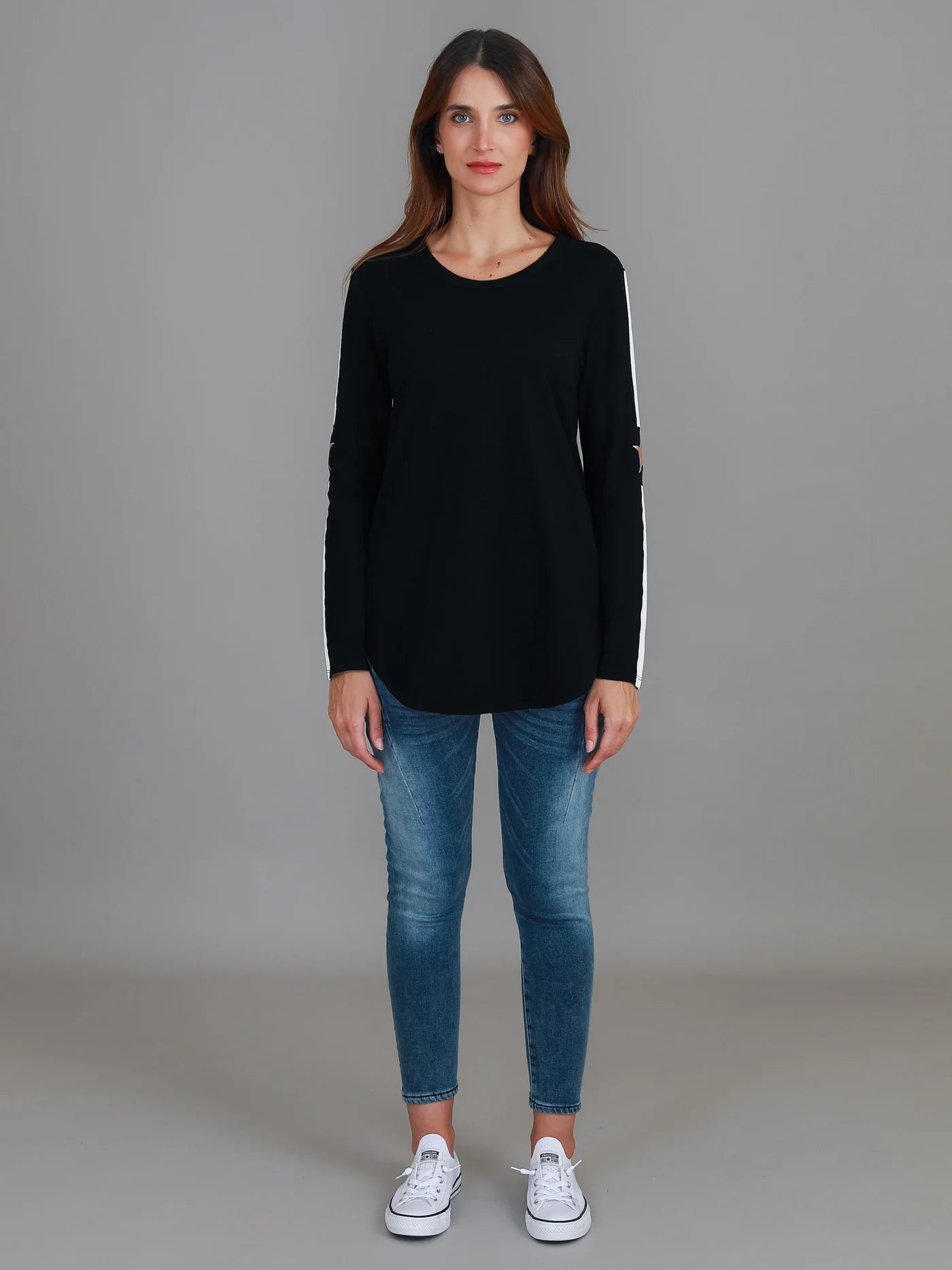 Love & Pebbles - Junee Banded Star Tee  - Black