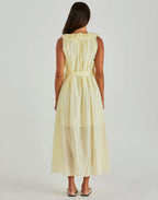 Sass | Lilla Ruffled Neck Dress - Butter Yellow