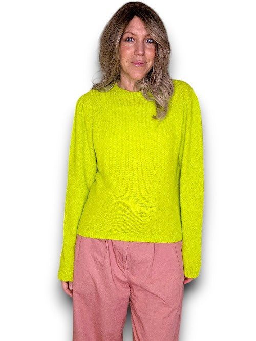 Helga May | Baby doll Long Sleeve Sweater - Bright & Lime