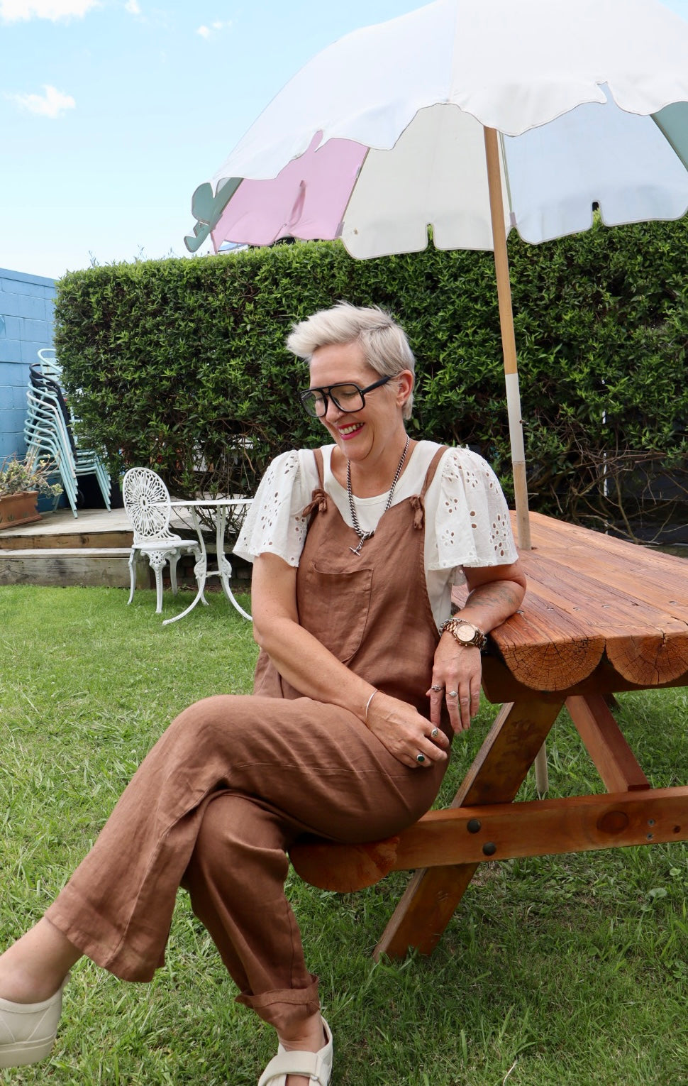 Helga May | Plain Tie It Your Way Jumpsuit - Coffee