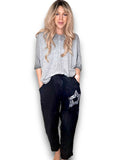 The Cottage Collection - Black Linen Star Pants