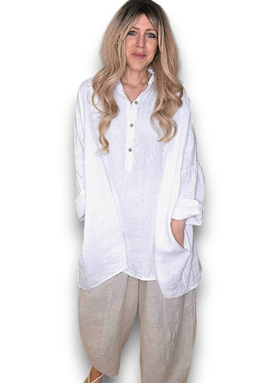 Helga May | Coastal Shirt - White (Oversized)