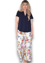 Helga May | Palazzo Doily Rose Pant - White