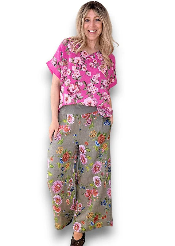 Helga May | Palazzo Doily Rose Pant - Mocha