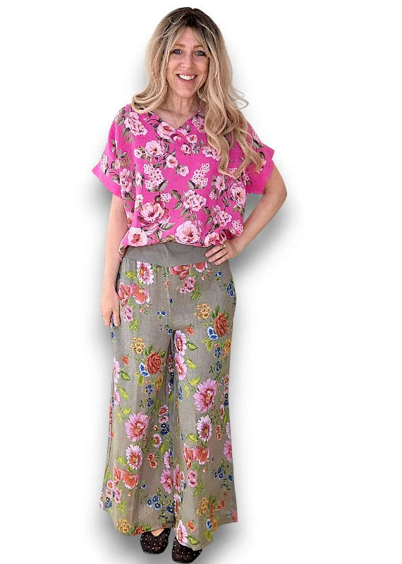 Helga May | Palazzo Doily Rose Pant - Mocha