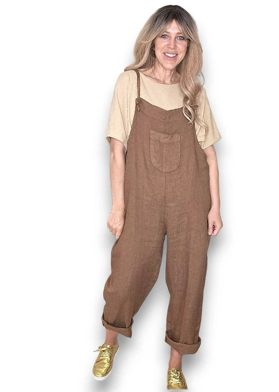 Helga May | Plain Tie It Your Way Jumpsuit - Coffee