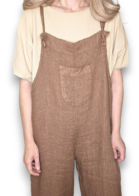 Helga May | Plain Tie It Your Way Jumpsuit - Coffee