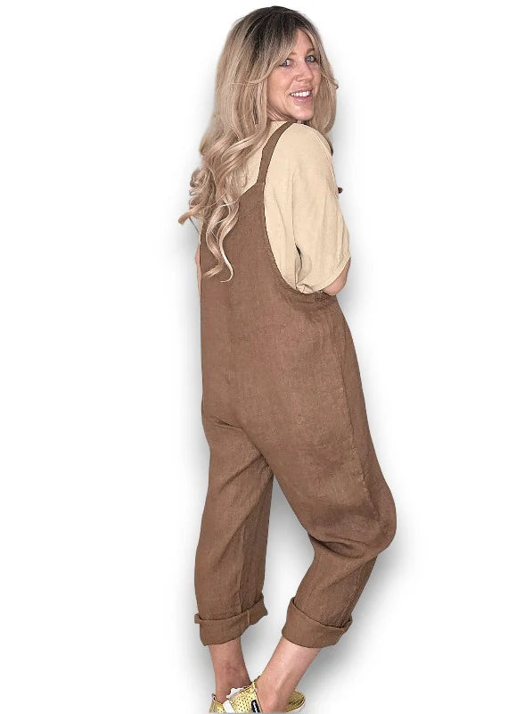 Helga May | Plain Tie It Your Way Jumpsuit - Coffee