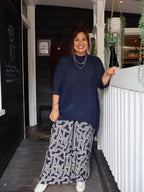 Betty Basics | Zander Pant - Navy Geo