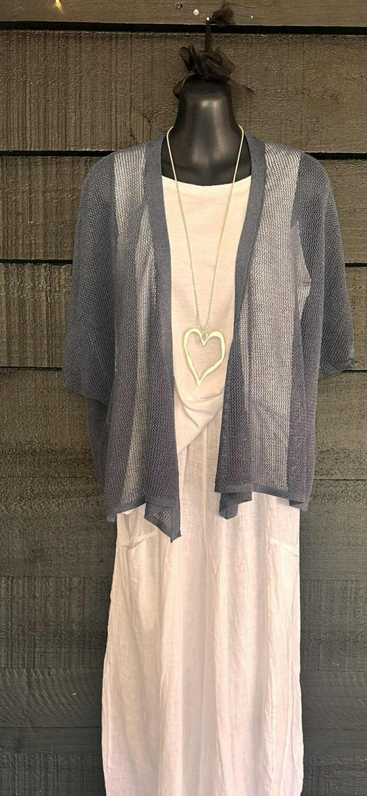 The Cottage Collection | Sheer Cardi - Steel Blue