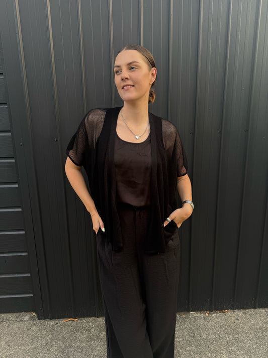 The Cottage Collection | Sheer Cardi - Black