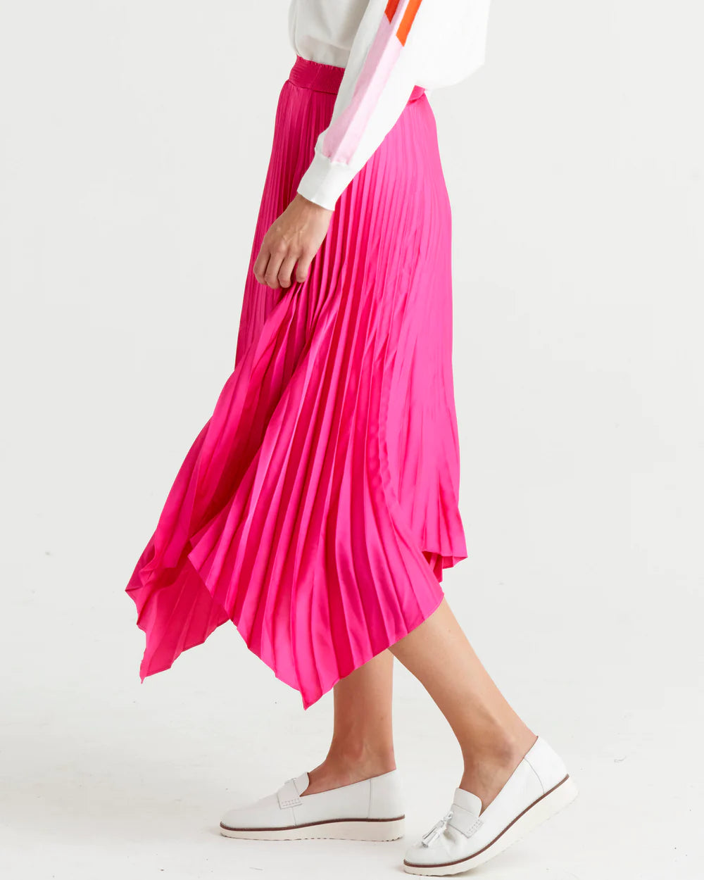 Betty Basics | Peony Pink Louis Pleated Skirt
