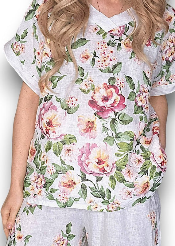 Helga May | Mint Ruby Blossom Top