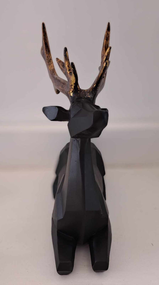 The Cottage Collection | Black Geo Stag with Gold Antlers