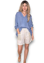 Helga May | Petrol Coastal Fray Tunic