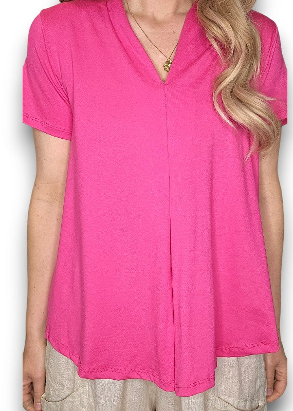 Helga May | Hot Pink Samba Viscose Top