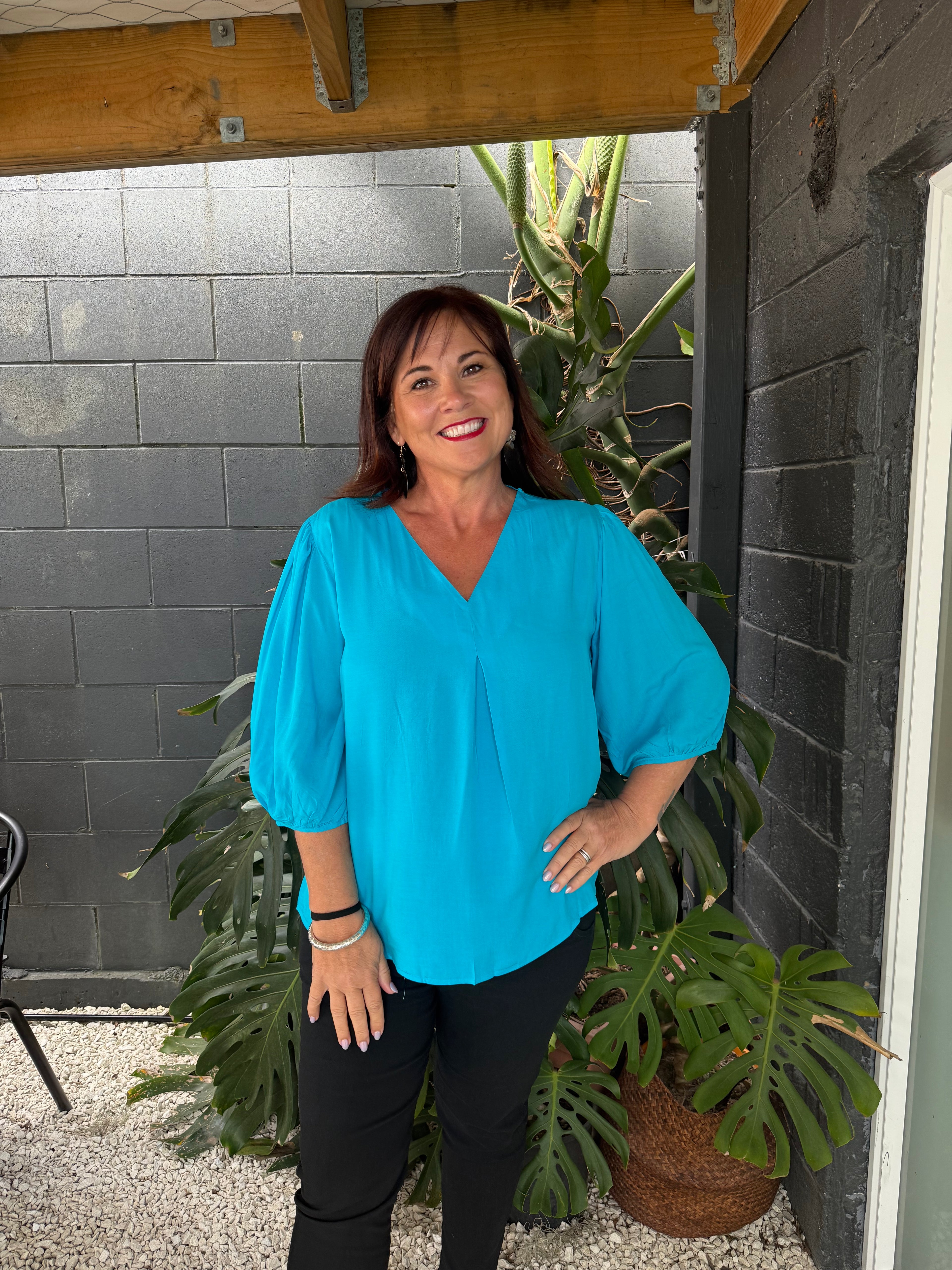 The Cottage Collection | Orchid Top - Turquoise