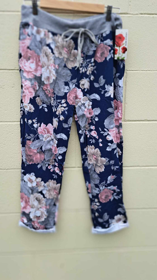 The Cottage Collection |Denim -  Rosie Floral Joggers