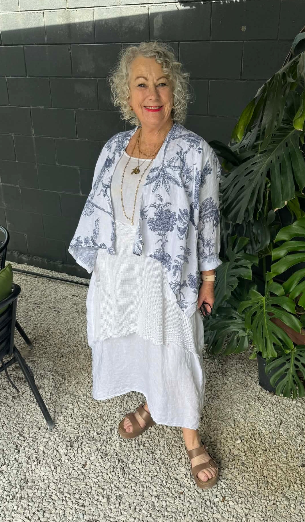 Helga May | White French Toille Angled Cover Up