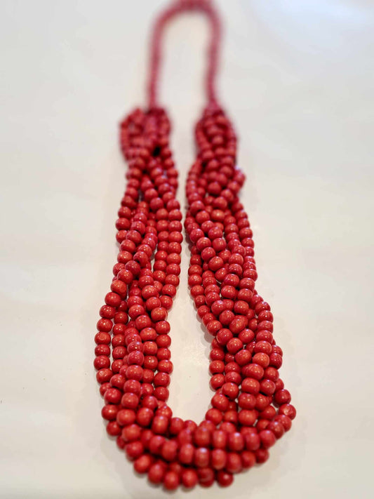 The Cottage Collection | Funky Ted - Red Pippy Bead Necklace