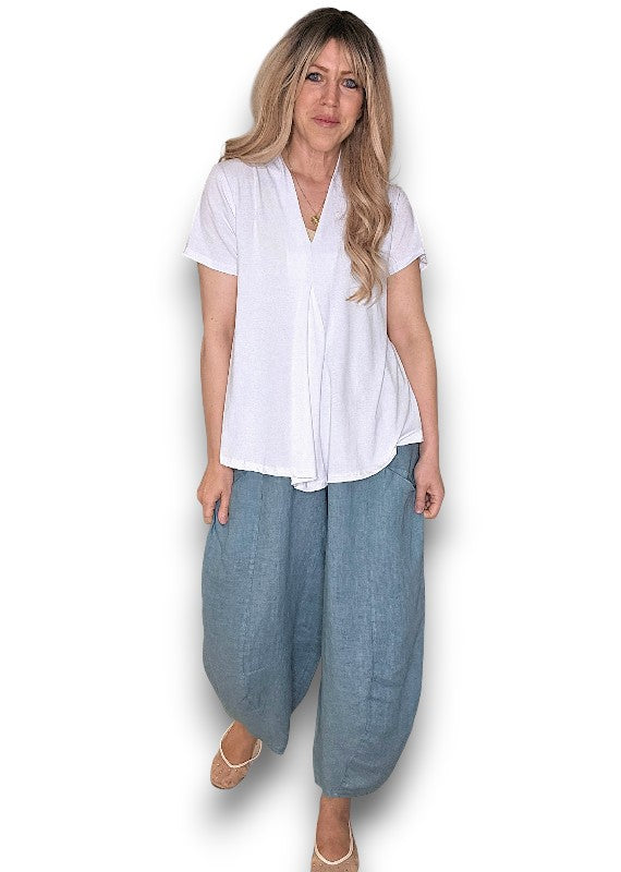 Helga May | Seafoam Barrel Linen Pants