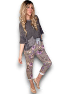 Helga May | Floral Houndstooth Joggers