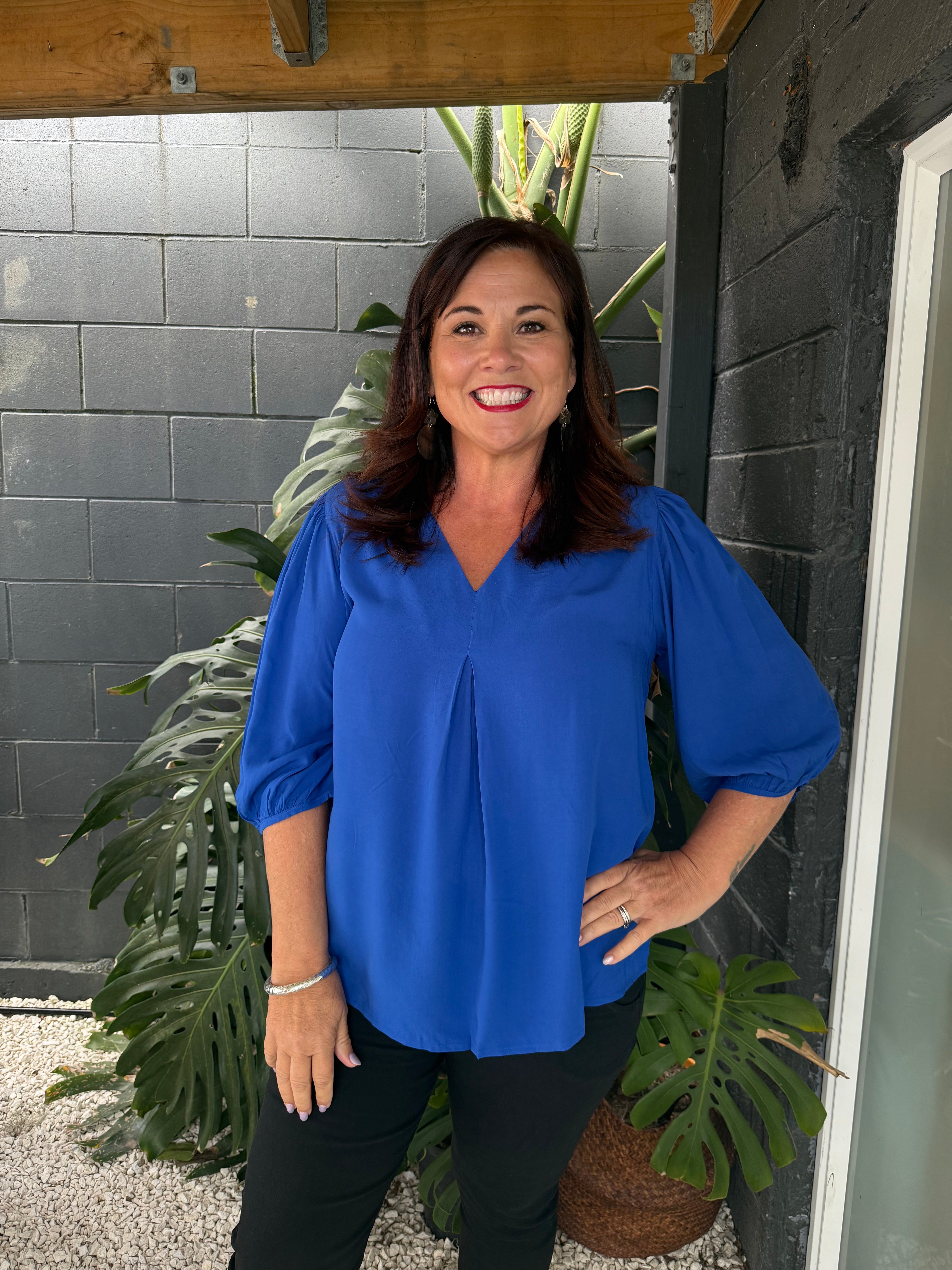 The Cottage Collection | Orchid Top - Cobalt Blue